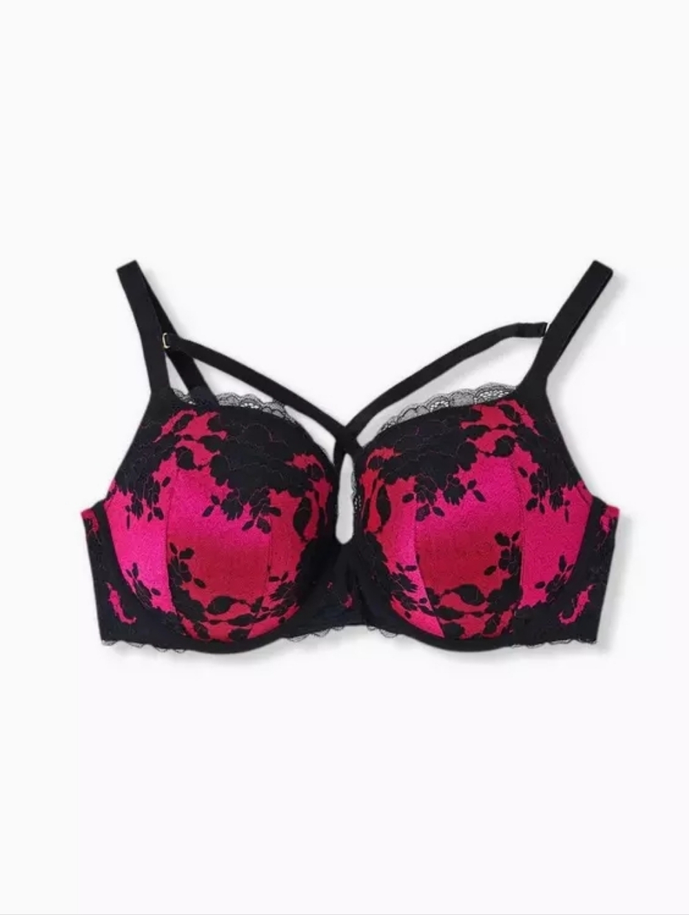 NEW Torrid Curve Perfect T-Shirt Push-Up Bra Size 50DDD Supersonic Pink & Black